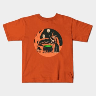 Halloween Night Witch Kids T-Shirt